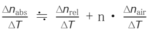 Formula for temperature coefficient of refractive index of glass